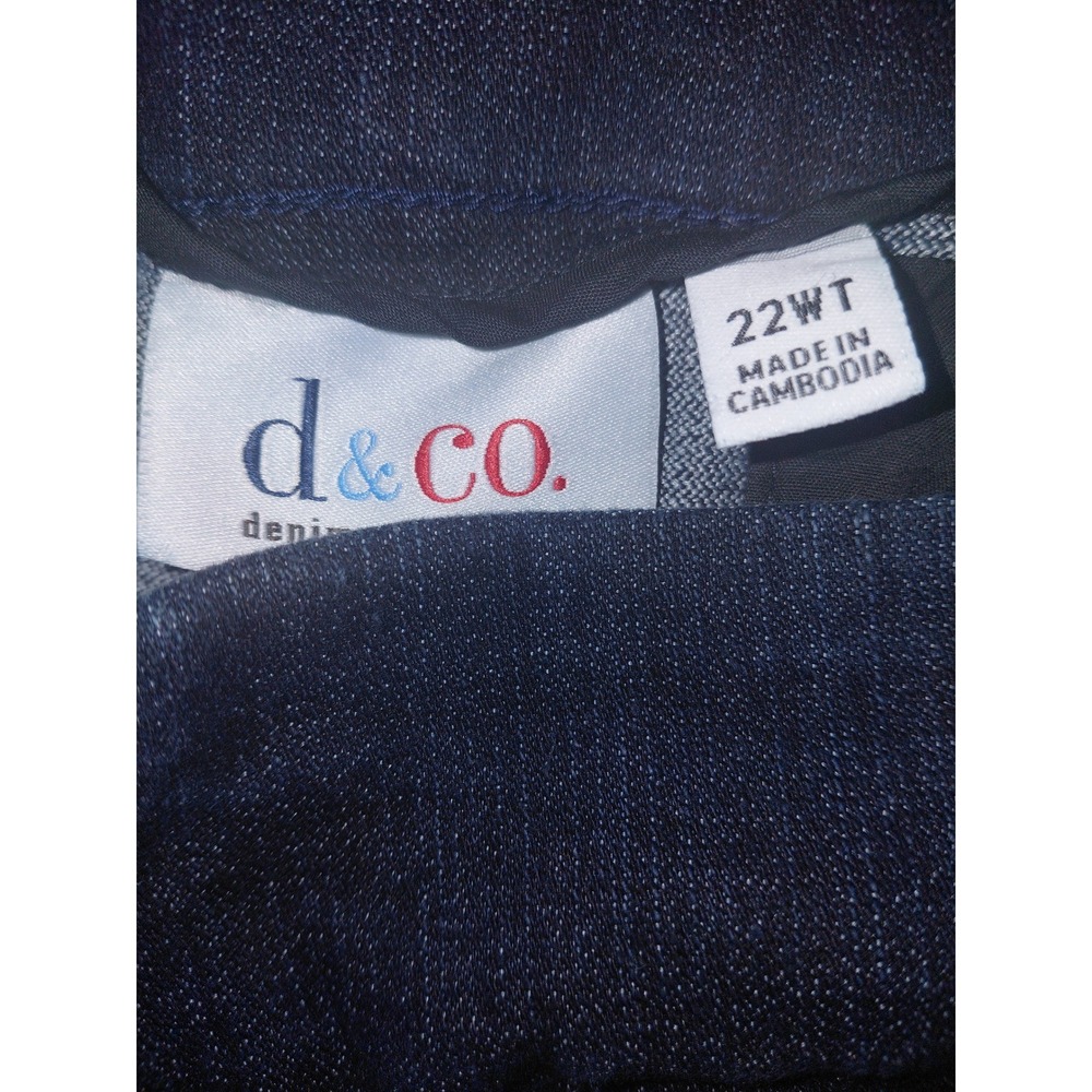 Denim & Co Womens 22WT Dark Wash Pintuck Straight Leg Pull On Jeans Tall Plus - Picture 2 of 3
